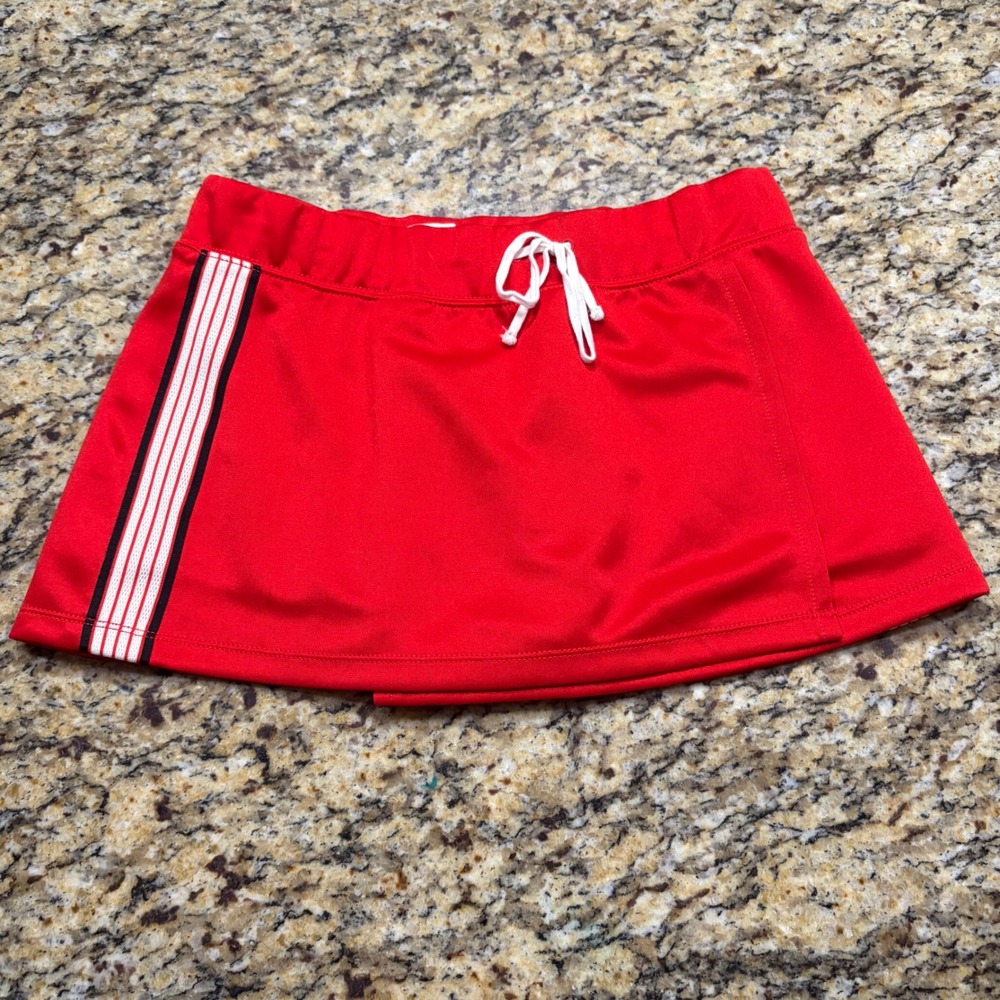BDG Urban Outfitters Red Athletic‎ Skort Mini Skirt Striped Sporty Womens Medium
